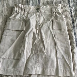 Cream cargo skirt